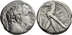 PHOENICIA. Tyre. 126/5 BC-AD 65/6. Shekel (Silver, 24 mm, 13.07 g, 1 h), CY 144 = AD 16/17. Laureate head of Melkart to right, lion skin tied around n...