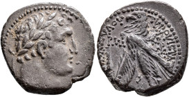 PHOENICIA. Tyre. 126/5 BC-AD 65/6. Half Shekel (Silver, 20 mm, 6.74 g, 1 h), CY 144 = AD 18/19. Laureate head of Melkart to right, lion skin tied arou...