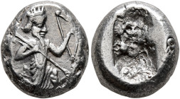 PERSIA, Achaemenid Empire. Time of Darios I to Xerxes II, circa 485-420 BC. Siglos (Silver, 15 mm, 5.46 g), Lydo-Milesian standard, Sardes or subsidia...