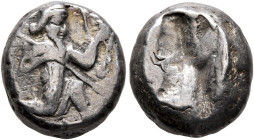 PERSIA, Achaemenid Empire. Time of Darios I to Xerxes II, circa 485-420 BC. Siglos (Silver, 14 mm, 5.54 g), Lydo-Milesian standard, Sardes or subsidia...