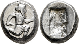 PERSIA, Achaemenid Empire. Time of Artaxerxes II to Artaxerxes III, circa 375-340 BC. Siglos (Silver, 15 mm, 5.48 g), Lydo-Milesian standard, Sardes o...