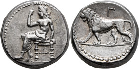 PERSIA, Alexandrine Empire. Uncertain satraps of Babylon, circa 328-311 BC. Double Shekel (Silver, 21 mm, 17.09 g, 3 h), Babylon. Baal seated left, ho...