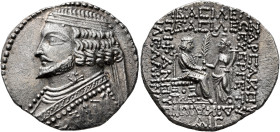 KINGS OF PARTHIA. Phraates IV, circa 38-2 BC. Tetradrachm (Billon, 28 mm, 14.00 g, 12 h), Seleukeia on the Tigris, SE 278, Daisios = May 34 BC. Diadem...