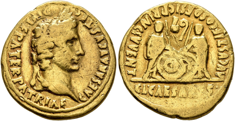 Augustus, 27 BC-AD 14. Aureus (Gold, 21 mm, 7.72 g, 7 h), Lugdunum, 2 BC-AD 4. C...