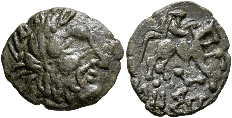 LOWER DANUBE. Uncertain tribe. Circa 2nd-1st centuries BC. AE (Bronze, 17 mm, 2....