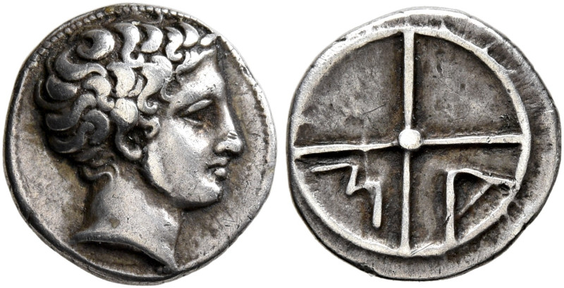 GAUL. Massalia. Circa 350-310 BC. Obol (Silver, 10 mm, 0.79 g, 6 h). Bare head o...
