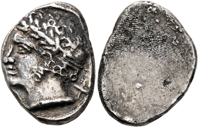 ETRURIA. Populonia. Circa 300-250 BC. 10 Asses (Silver, 15 mm, 3.96 g). Laureate...