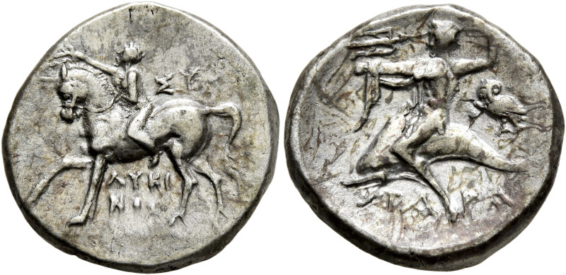CALABRIA. Tarentum. Circa 272-240 BC. Didrachm or Nomos (Silver, 20.5 mm, 6.45 g...