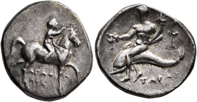CALABRIA. Tarentum. Circa 272-240 BC. Didrachm or Nomos (Silver, 23 mm, 6.30 g, ...
