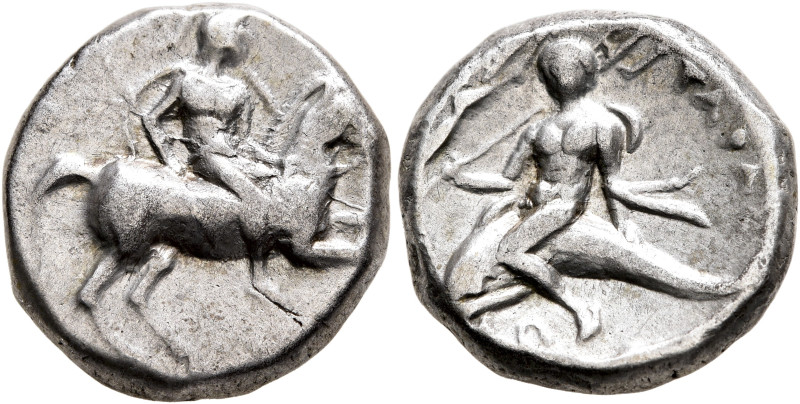 CALABRIA. Tarentum. Circa 272-240 BC. Didrachm or Nomos (Silver, 19 mm, 6.38 g, ...