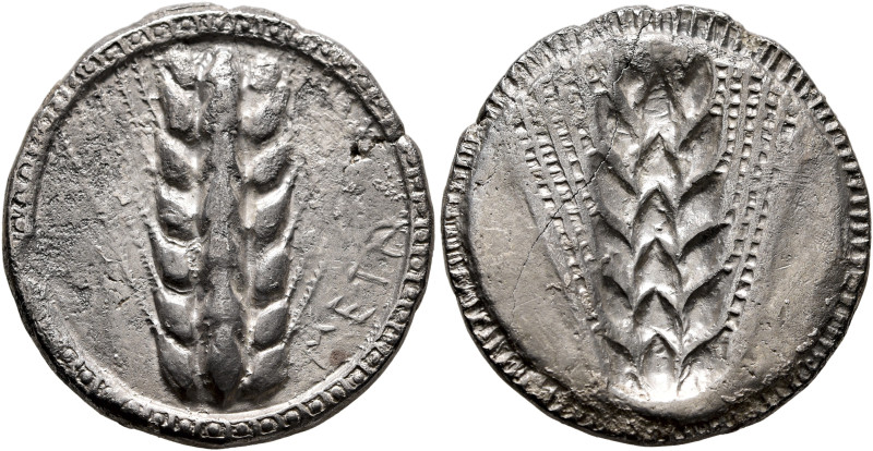 LUCANIA. Metapontion. Circa 510-470 BC. Stater (Silver, 24 mm, 7.47 g, 12 h). ME...