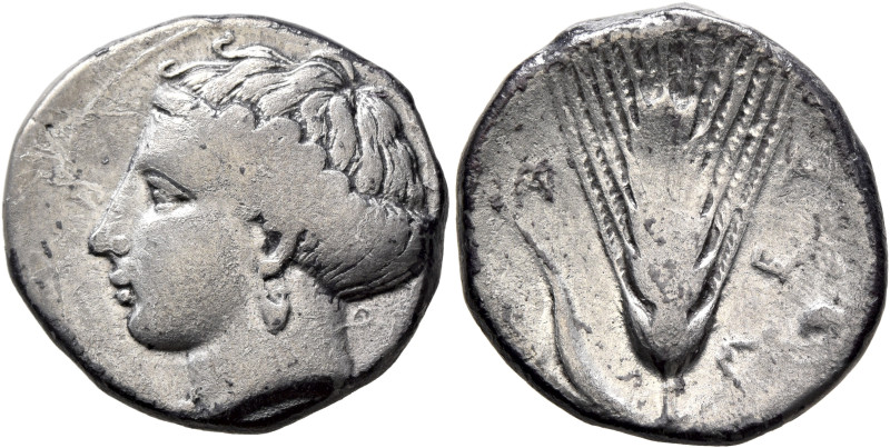 LUCANIA. Metapontion. Circa 400-340 BC. Didrachm or Nomos (Silver, 22 mm, 7.45 g...