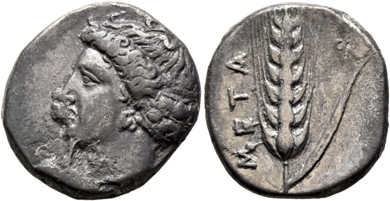 LUCANIA. Metapontion. Circa 400-340 BC. Didrachm or Nomos (Silver, 20 mm, 7.56 g...