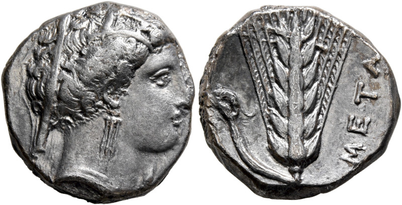 LUCANIA. Metapontion. Circa 340-330 BC. Didrachm or Nomos (Silver, 18 mm, 7.75 g...