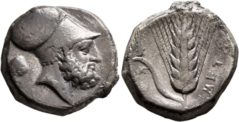 LUCANIA. Metapontion. Circa 340-330 BC. Didrachm or Nomos (Silver, 20 mm, 7.77 g...