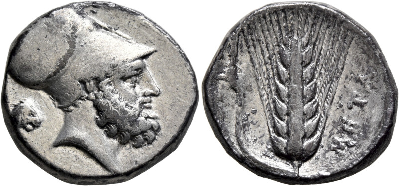 LUCANIA. Metapontion. Circa 340-330 BC. Didrachm or Nomos (Silver, 20 mm, 7.72 g...