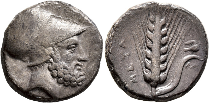 LUCANIA. Metapontion. Circa 340-330 BC. Didrachm or Nomos (Silver, 20 mm, 7.66 g...