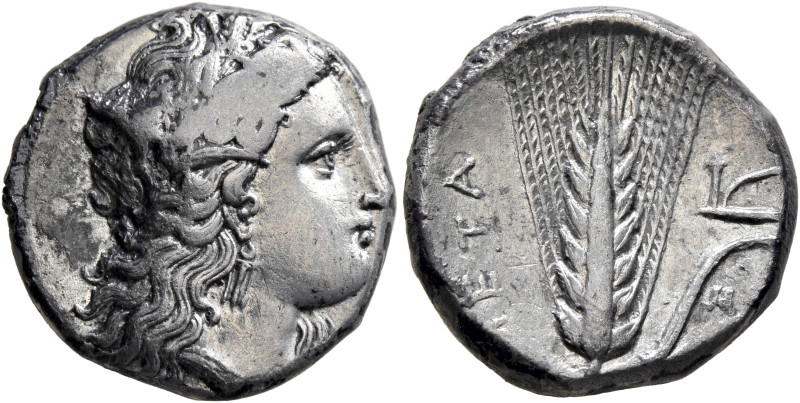 LUCANIA. Metapontion. Circa 330-290 BC. Didrachm or Nomos (Silver, 19 mm, 7.83 g...