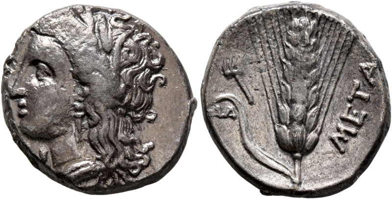 LUCANIA. Metapontion. Circa 330-290 BC. Didrachm or Nomos (Silver, 20 mm, 7.78 g...