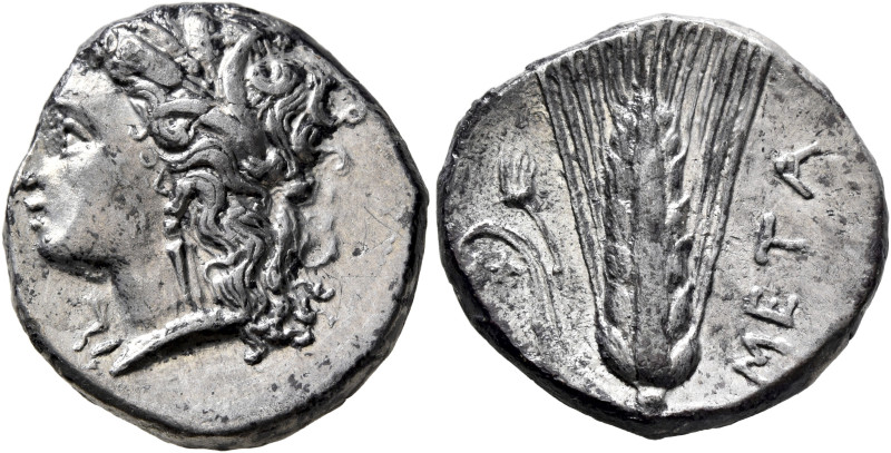 LUCANIA. Metapontion. Circa 330-290 BC. Didrachm or Nomos (Silver, 20 mm, 7.81 g...