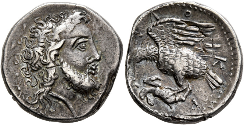 BRUTTIUM. Lokroi Epizephyrioi. Circa 400-350 BC. Didrachm or Nomos (Silver, 21 m...