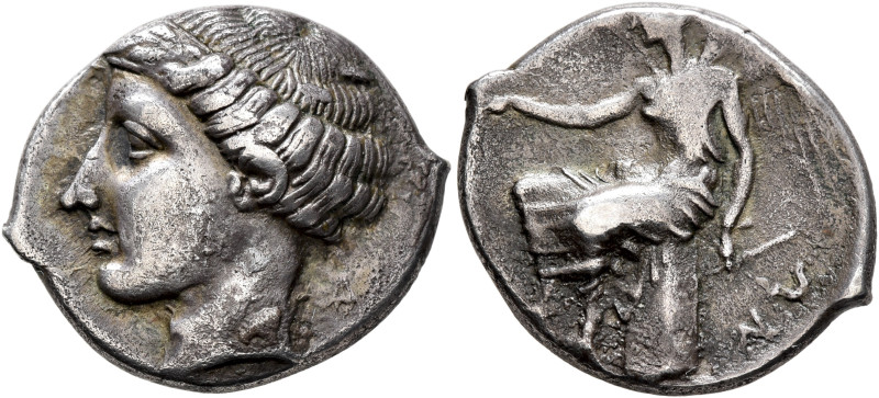BRUTTIUM. Terina. Circa 440-425 BC. Didrachm or Nomos (Silver, 22 mm, 7.41 g, 6 ...