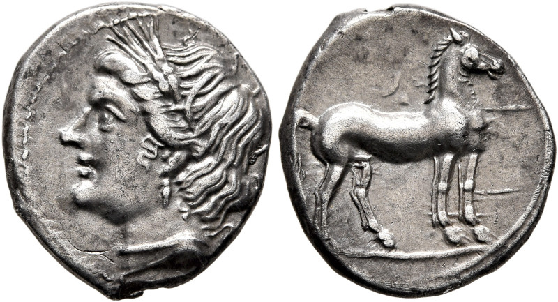 BRUTTIUM. Carthaginian occupation. Circa 215-205 BC. 1/4 Shekel (Silver, 15 mm, ...