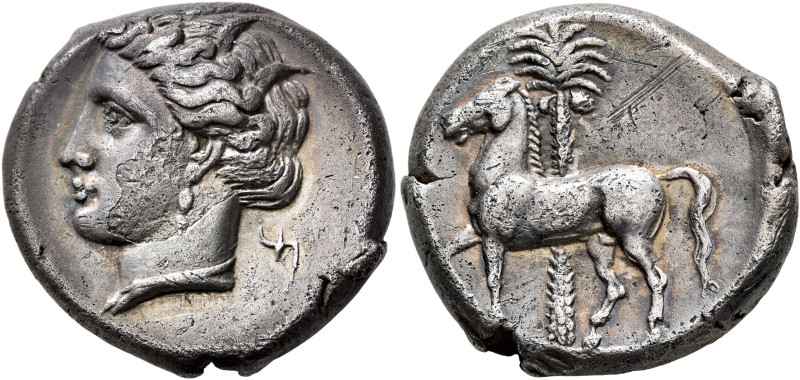 SICILY. Entella (?). Punic issues, circa 345/38-320/15 BC. Tetradrachm (Silver, ...