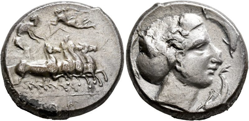 SICILY. Panormos (as Ziz). Circa 405-380 BC. Tetradrachm (Silver, 26 mm, 16.67 g...