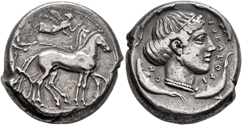 SICILY. Syracuse. Second Democracy, 466-405 BC. Tetradrachm (Silver, 23 mm, 17.3...