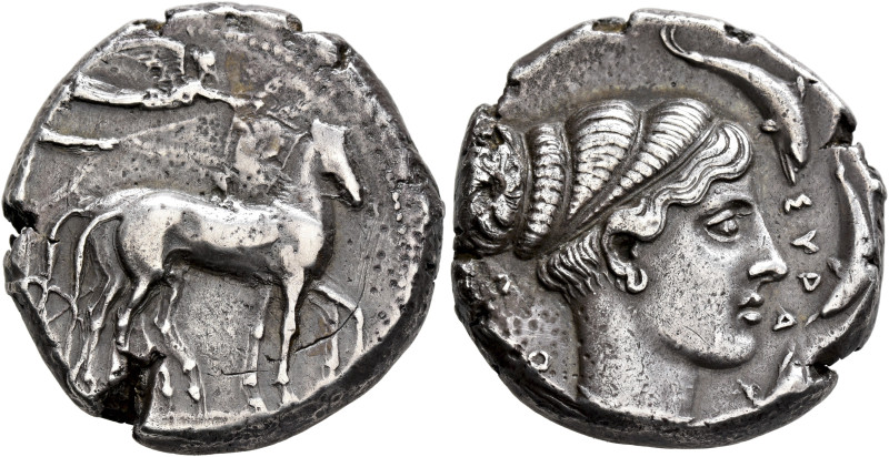 SICILY. Syracuse. Second Democracy, 466-405 BC. Tetradrachm (Silver, 25 mm, 17.0...