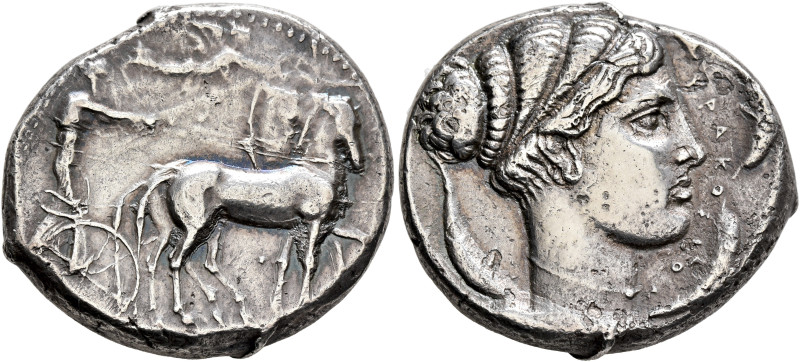 SICILY. Syracuse. Second Democracy, 466-405 BC. Tetradrachm (Silver, 27 mm, 16.8...