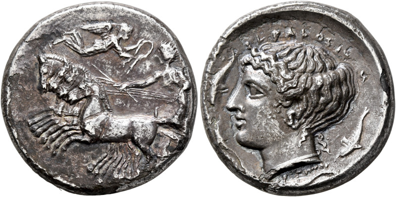 SICILY. Syracuse. Second Democracy, 466-405 BC. Tetradrachm (Silver, 25 mm, 16.0...