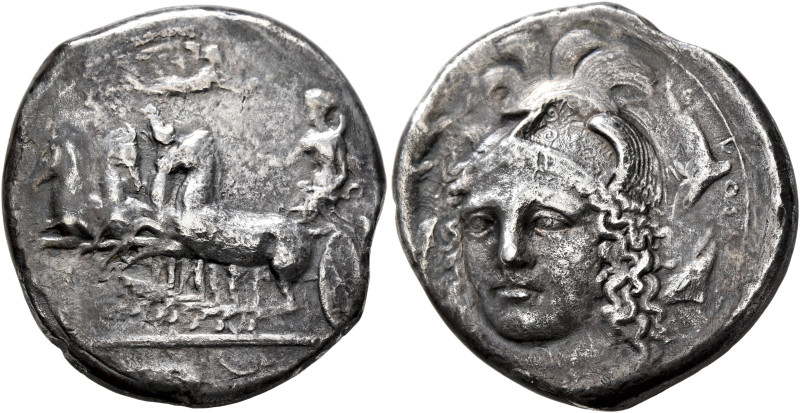 SICILY. Syracuse. Second Democracy, 466-405 BC. Tetradrachm (Silver, 26 mm, 15.2...