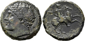 SICILY. Syracuse. Hieron II, 275-215 BC. AE (Bronze, 27 mm, 18.01 g, 1 h). Laureate head of Hieron II to left; behind, head of a ram to right. Rev. [Ι...