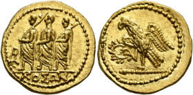 SKYTHIA. Geto-Dacians. Koson, mid 1st century BC. Stater (Gold, 20 mm, 8.23 g, 12 h), Olbia. KOΣΩN Roman consul accompanied by two lictors advancing l...