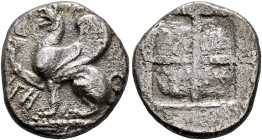 THRACE. Abdera. Circa 473/0-449/8 BC. Drachm (Silver, 15 mm, 2.97 g), Hege..., magistrate. ΗΓΗ Griffin seated to left on base, raising right forepaw. ...