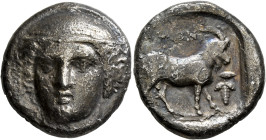 THRACE. Ainos. Circa 385/4-384/3 BC. Tetradrachm (Silver, 23 mm, 13.70 g, 1 h). Head of Hermes facing slightly to left, wearing petasos. Rev. AINION M...