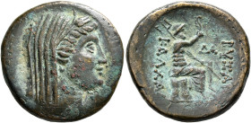 THRACE. Byzantion. Late 3rd-2nd centuries BC. AE (Bronze, 24 mm, 10.58 g, 12 h), alliance issue with Kalchedon in Bithynia. Veiled head of Demeter to ...