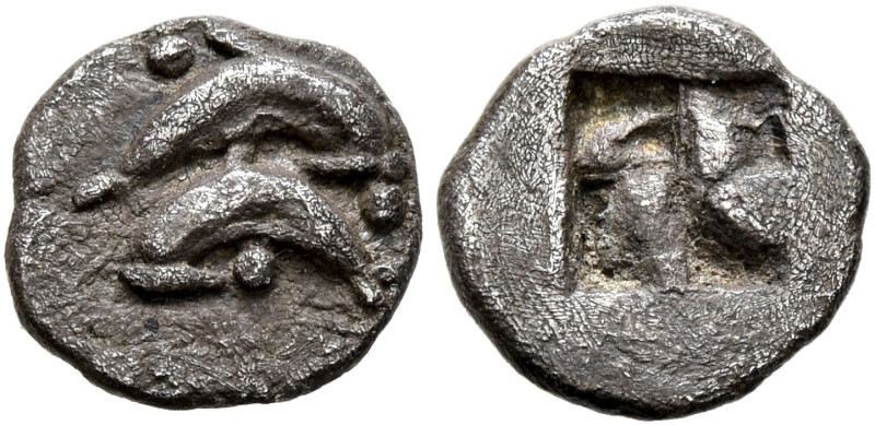 ISLANDS OFF THRACE, Thasos. Circa 500-480 BC. Obol (Silver, 9 mm, 0.50 g, 1 h). ...