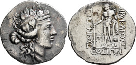 ISLANDS OFF THRACE, Thasos. Circa 148-90/80 BC. Tetradrachm (Silver, 33 mm, 16.41 g, 12 h). Head of youthful Dionysos to right, wearing tainia and wre...