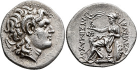 KINGS OF THRACE. Lysimachos, 305-281 BC. Tetradrachm (Silver, 31 mm, 15.94 g, 9 h), Lysimacheia, 297/6-282/1. Diademed head of Alexander the Great to ...