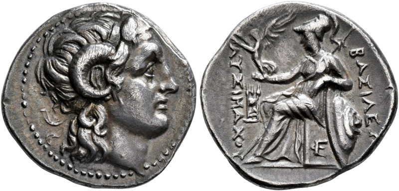 KINGS OF THRACE. Lysimachos, 305-281 BC. Drachm (Silver, 18 mm, 4.20 g), Ephesos...