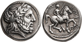 KINGS OF MACEDON. Philip II, 359-336 BC. Tetradrachm (Silver, 24 mm, 14.13 g, 4 h), Amphipolis, struck by Antipater, Polyperchon or Kassander, circa 3...