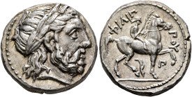 KINGS OF MACEDON. Philip II, 359-336 BC. Tetradrachm (Silver, 24 mm, 14.48 g, 3 h), Amphipolis, struck under Kassander, circa 316-311. Laureate head o...