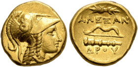 KINGS OF MACEDON. Alexander III ‘the Great’, 336-323 BC. 1/4 Stater (Gold, 11 mm, 2.15 g, 3 h), Amphipolis, struck under Antipater, circa 325-319. Hea...