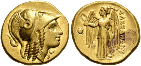 KINGS OF MACEDON. Alexander III ‘the Great’, 336-323 BC. Stater (Gold, 19 mm, 8.60 g, 6 h), Amphipolis, struck under Antipater, circa 325-323/2. Head ...