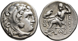 KINGS OF MACEDON. Alexander III ‘the Great’, 336-323 BC. Drachm (Silver, 18 mm, 4.27 g, 12 h), Lampsakos, struck under Philip III Arrhidaios, 323-317....