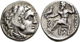 KINGS OF MACEDON. Alexander III ‘the Great’, 336-323 BC. Drachm (Silver, 17 mm, 4.30 g, 5 h), Lampsakos, struck under Philip III Arrhidaios, 323-317. ...