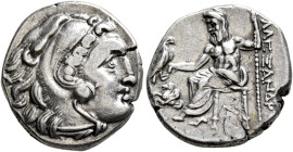 KINGS OF MACEDON. Alexander III ‘the Great’, 336-323 BC. Drachm (Silver, 17 mm, 4.21 g, 5 h), Lampsakos, struck under Antigonos I Monophthalmos, circa...